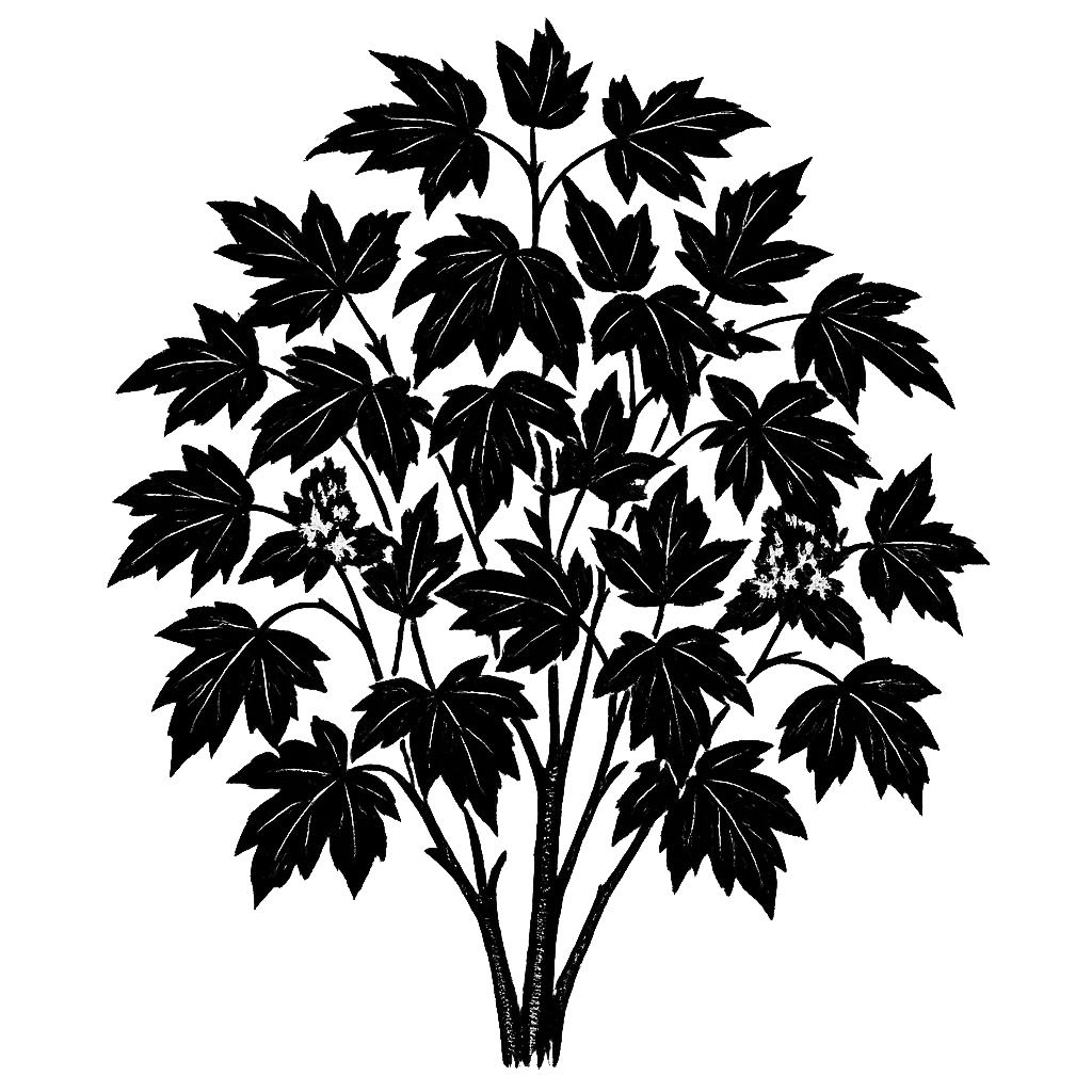 Jeune érable. Illustration à l'encre noire générée par IA