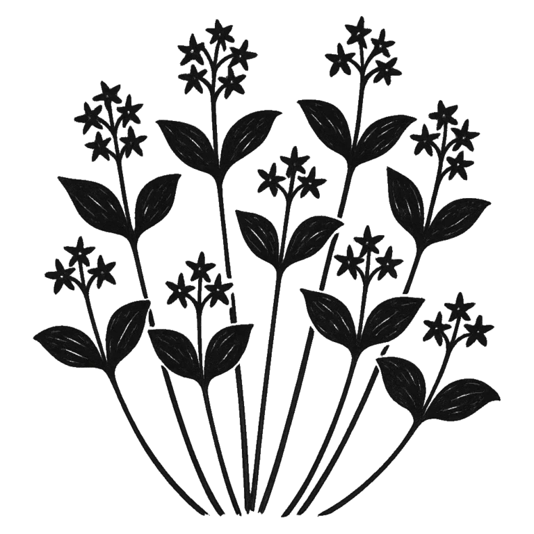 Mayflower. Black-ink illustration generated by AI