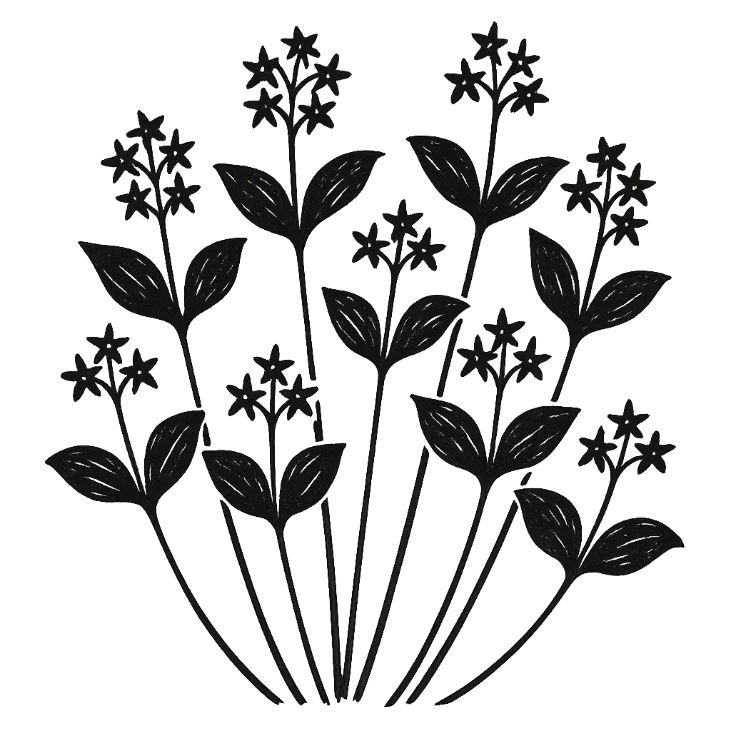 Mayflower. Black-ink illustration generated by AI