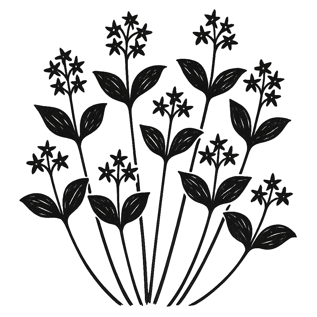 Mayflower. Black-ink illustration generated by AI