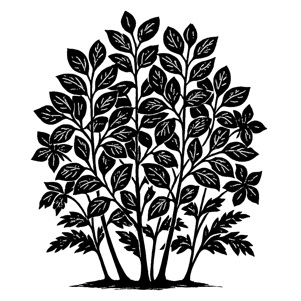 Pacific dogwood. Black-ink illustration generated by AI