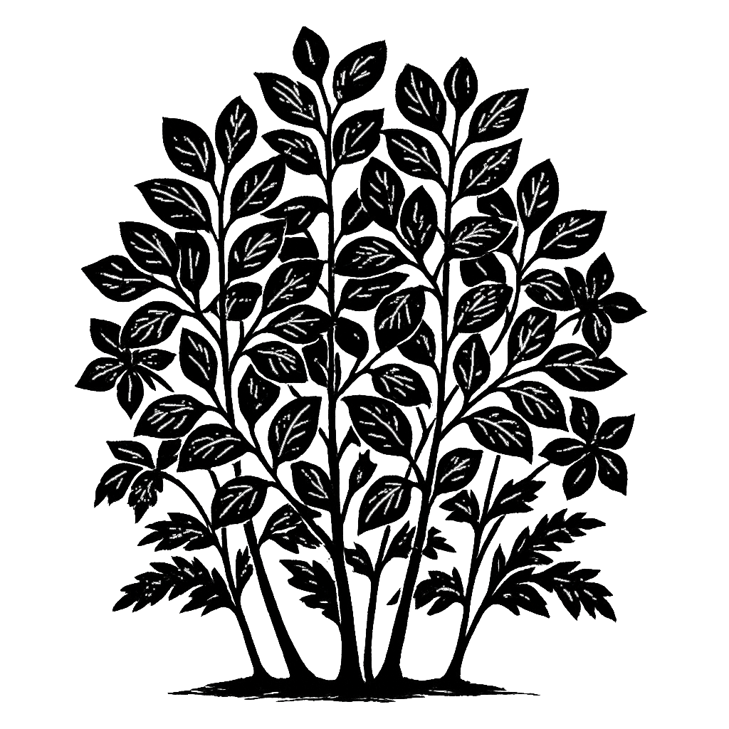 Pacific dogwood. Black-ink illustration generated by AI