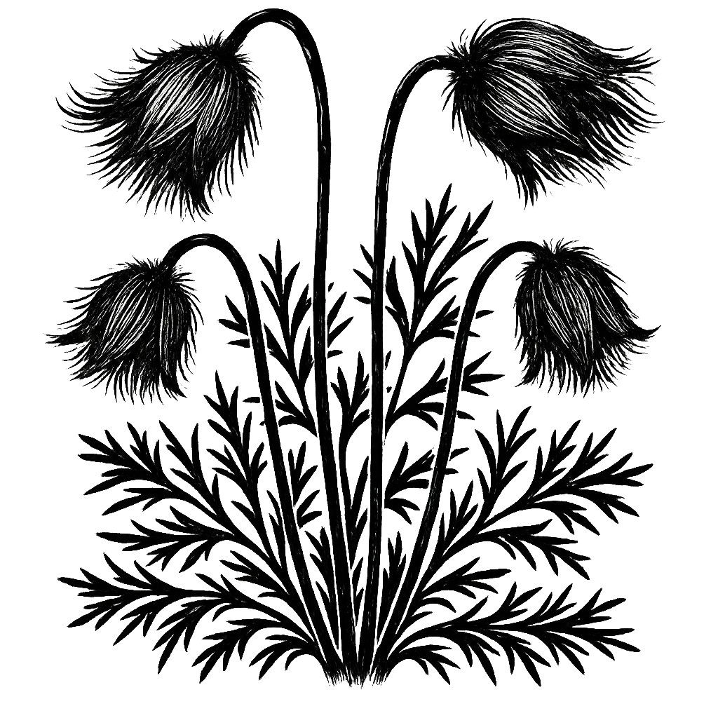 Fumée des prairies. Illustration à l'encre noire générée par IA