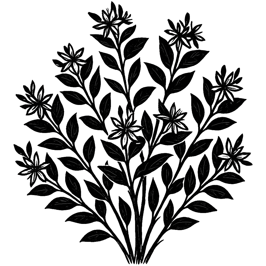 Serviceberry. Black-ink illustration generated by AI