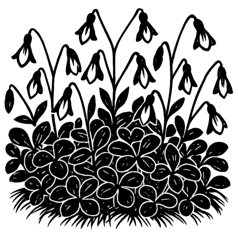 Twinflower. Black-ink illustration generated by AI