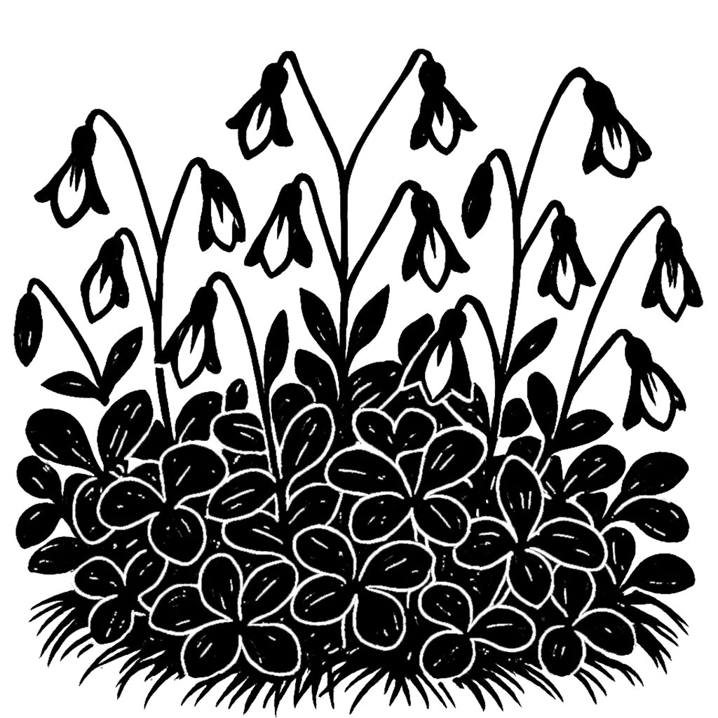 Twinflower. Black-ink illustration generated by AI